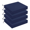 Wellsin Outdoor Chair Cushions For Patio Furniture - Patio Chair Cushions Set Of 4 - Waterproof Square Corner Outdoor Seat Cushi