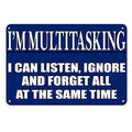 BESTWD Funny Sarcastic Metal Tin Sign Wall Decor Man Cave Bar Multitasking Co Worker Boss Employee