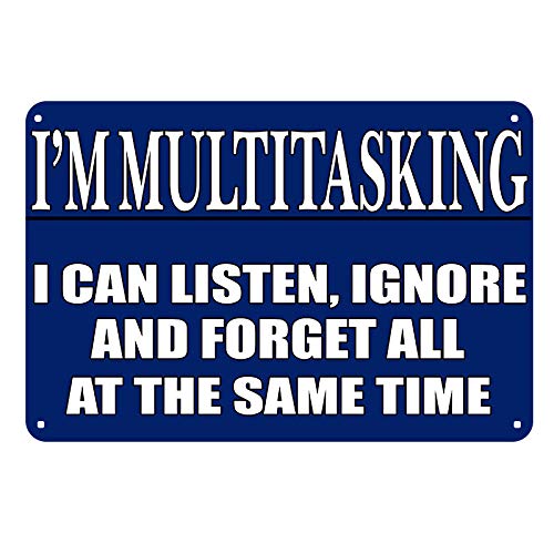 BESTWD Funny Sarcastic Metal Tin Sign Wall Decor Man Cave Bar Multitasking Co Worker Boss Employee