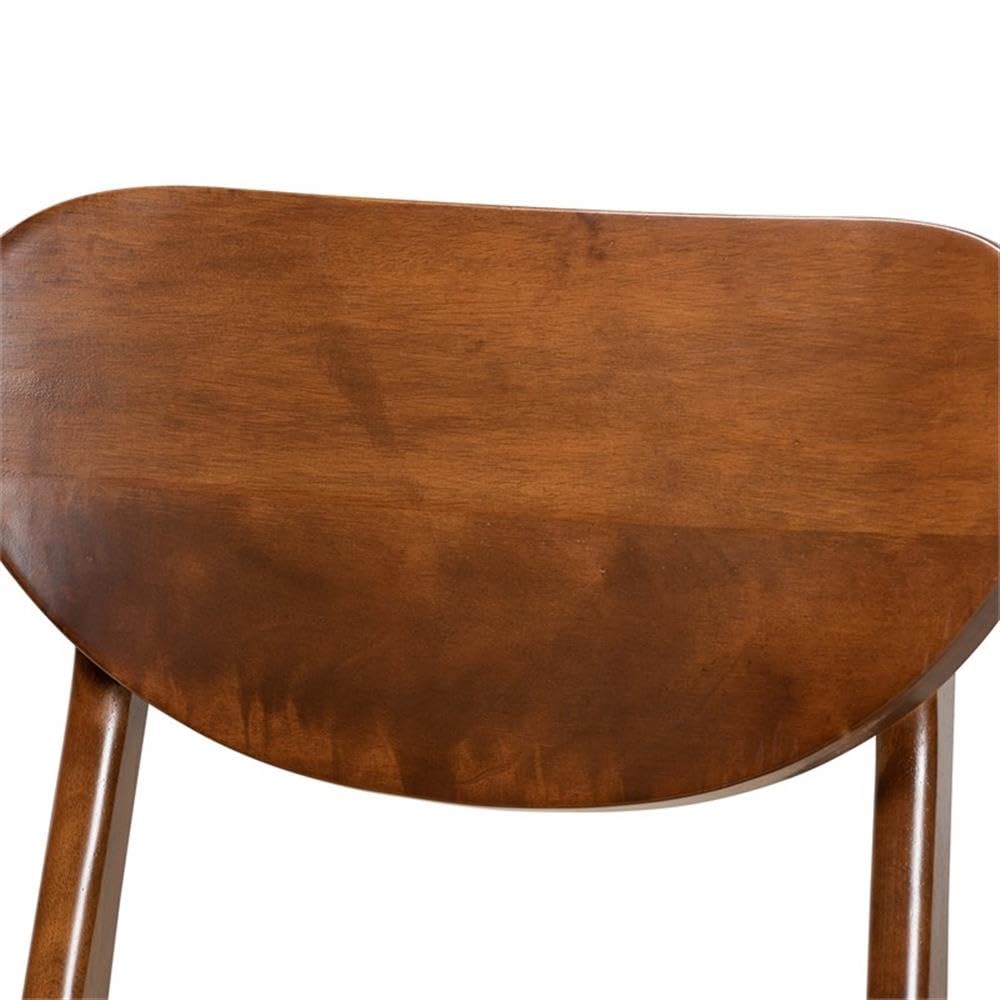 Baxton Studio Katya Mid-Century Modern Sand Fabric Upholstered and Walnut Brown Finished Wood 2-Piece Dining Chair Set