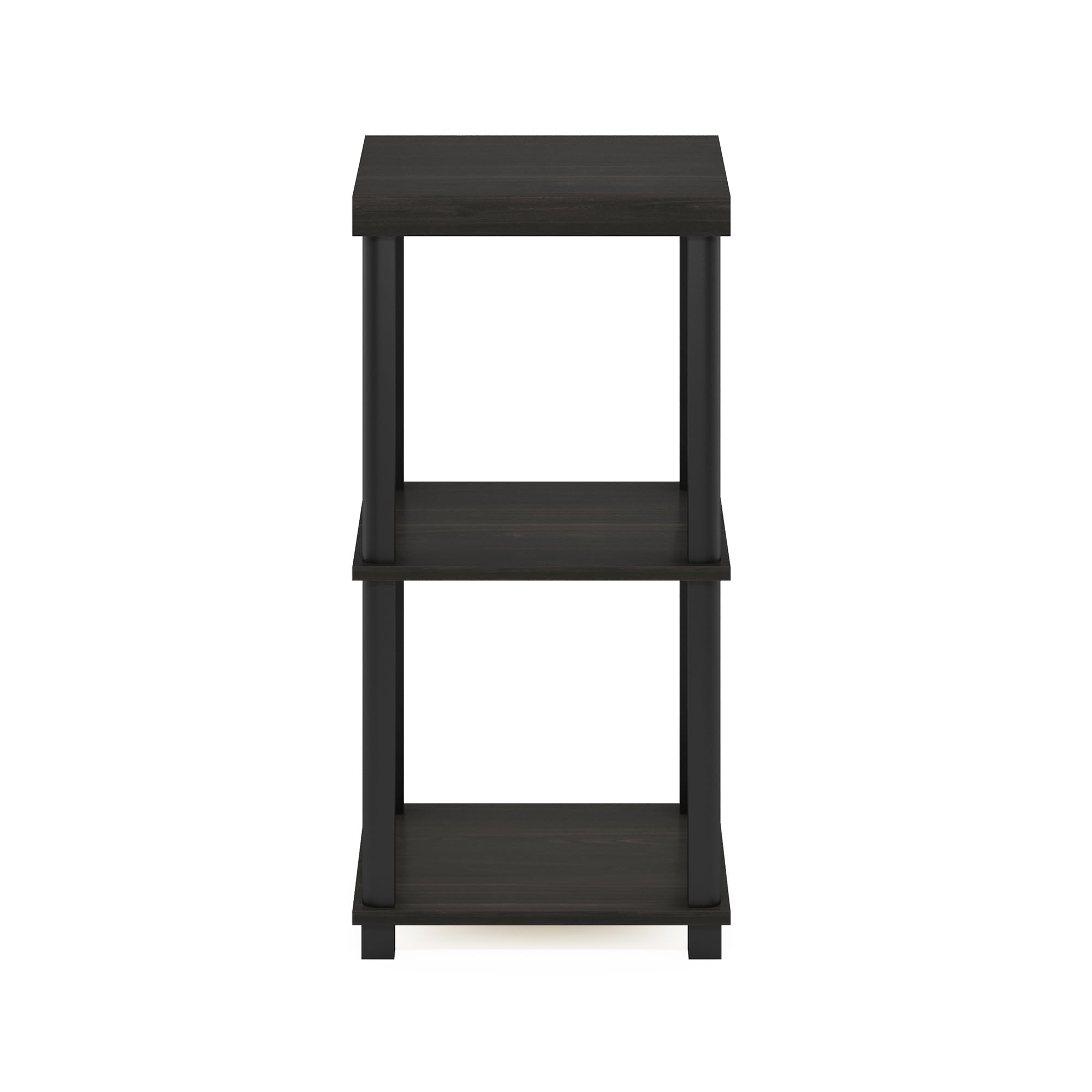Furinno Turn-N-Tube Classic 3-Tier End Table, Side Table, Espresso/Black