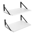 SAUMONIERES Floating Shelves Wall Bookshelf for Bedroom Bathroom Living Room Wood Wall Mounted Wide Deep Storage, White Painted 