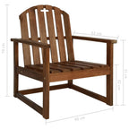 vidaXL Solid Acacia Wood Patio Sofa Chairs - 2 pc Set, Classic Design, Oil Finished, Weather Resistant Outdoor Seating Furniture