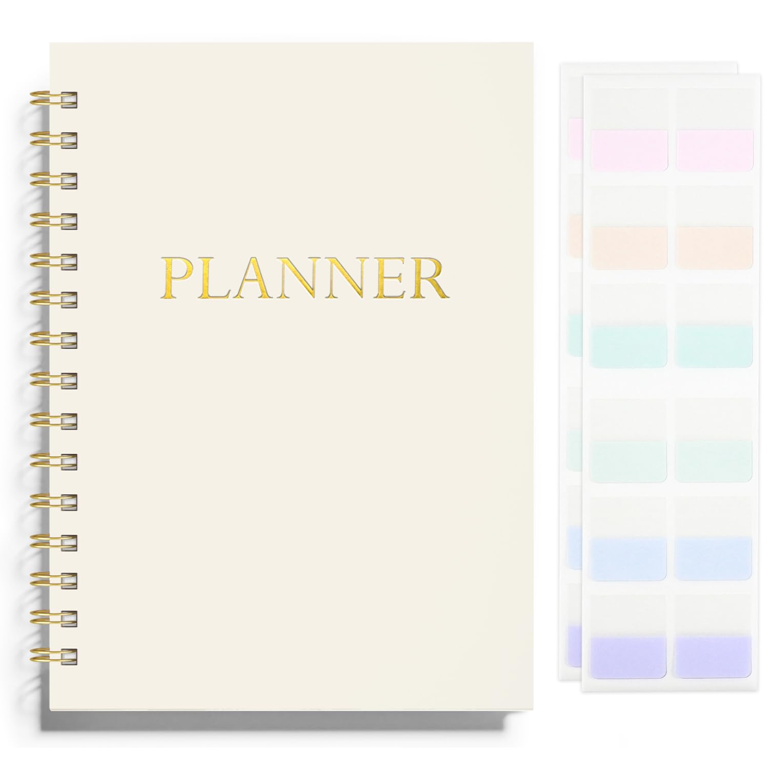 Undated Weekly And Monthly Planner Spiral Bound- Weekly Goals Notebook, Daily Planner, To Do List, Habit Tracker, Hardcover, Aes