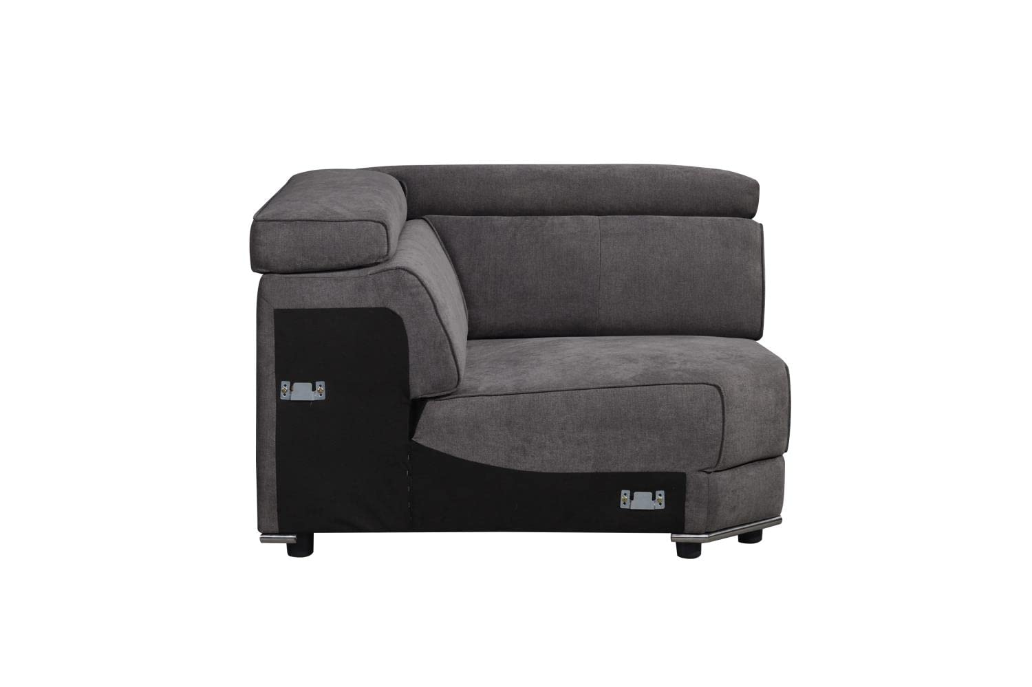 ACME Alwin Modular - Wedge, Dark Gray Fabric/Dark Gray Fabric/Contemporary/Casual