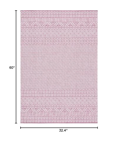 Safavieh Courtyard Collection 2'7' X 5' Ivory/Red Cy8235 Indoor/ Outside Waterproof Easy Cleansingpatio Backyard Mudroom Area M