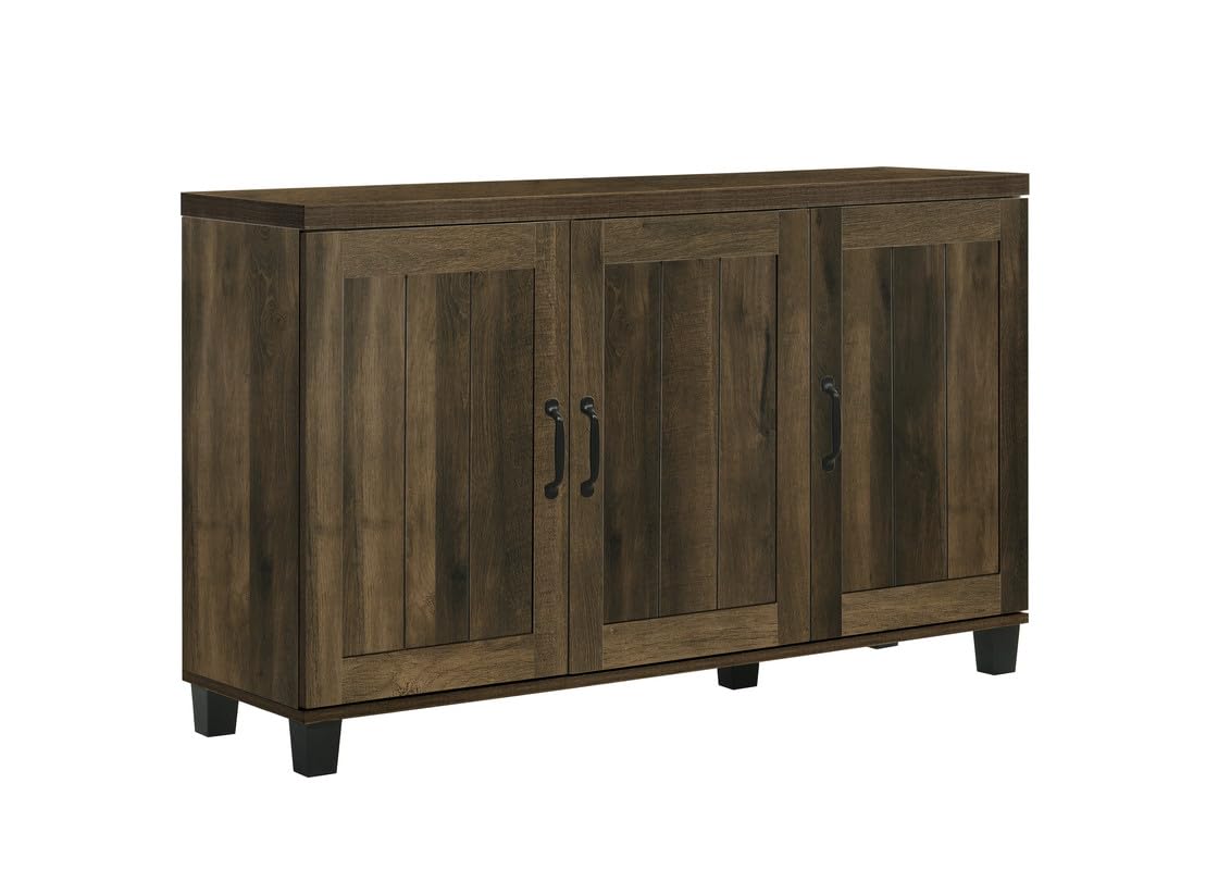 Lilola Home Corby 45&quot; W Dark Dusty Oak Finish 3-Door Shoe Cabinet