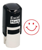 Round Teacher Stamp - Smiley Face 1 - Red Ink