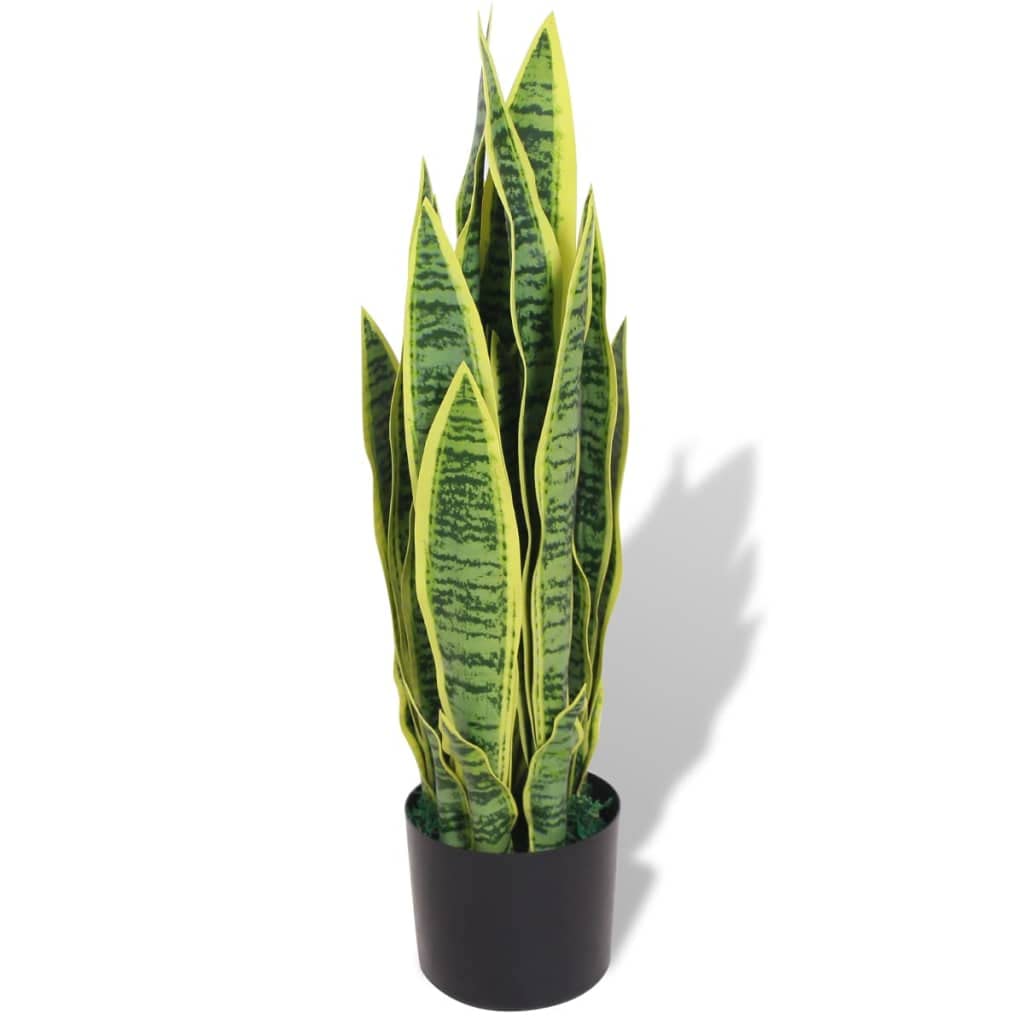 vidaXL Artificial Sansevieria Plant w/Pot 25.6&quot; Green Fake Leaves Tree Decor