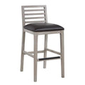 American Woodcrafters Siri Solid Wood Gray with Brown Bonded Leather Bar Stool