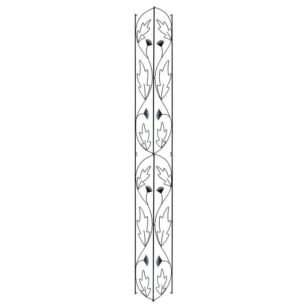 Achla Designs Ft-47 Wrought Iron Downspout Gutter Post Trellis, Black