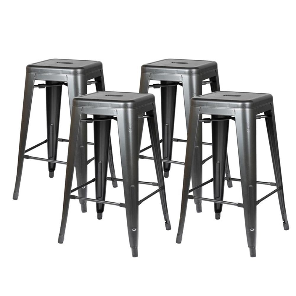 New Pacific Direct Metropolis Metal Backless Counter Stool 26&quot;,Gunmetal Gray,Set Of 4