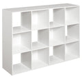 ClosetMaid Cubeicals 12 Cube Storage Shelf Organizer Bookshelf, Stackable, Vertical Or Horizontal, Easy Assembly, Wood, White Fi