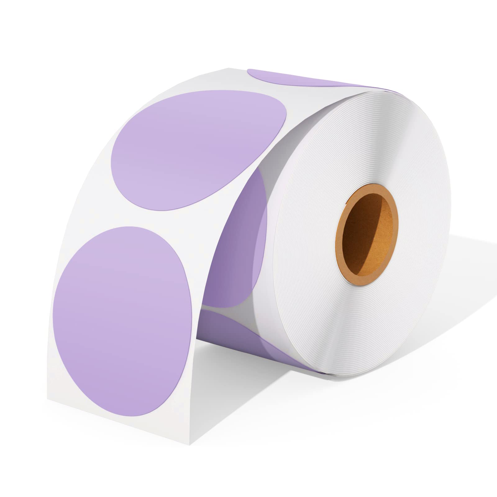 Munbyn 2 Inch Lavender Purple Circle Thermal Sticker Labels, Self-Adhesive Round Direct Thermal Labels, Multi-Purpose Roll Stick