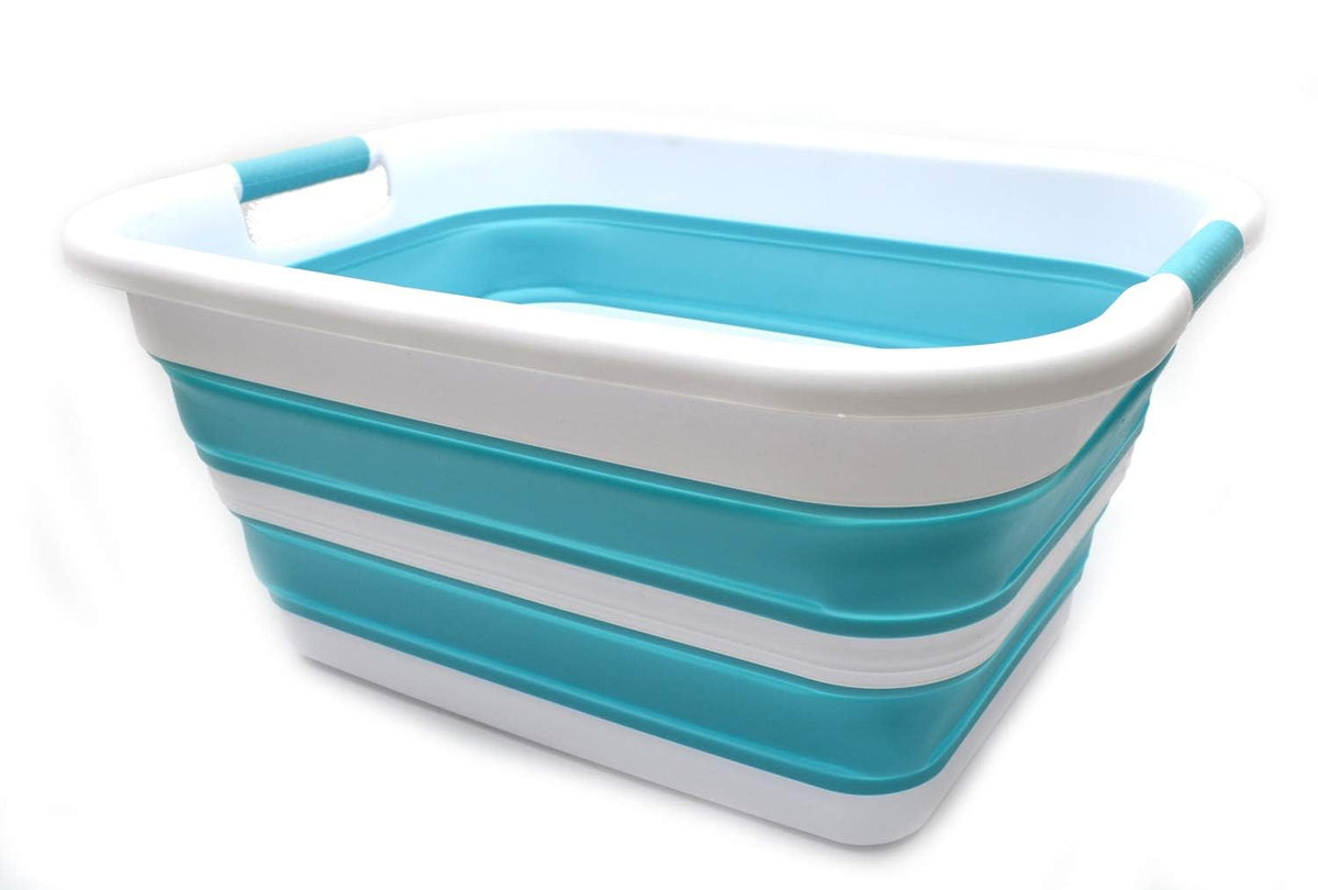 SAMMART 41L(10.8 gallon) Collapsible Plastic Laundry BasketFoldable Pop Up Storage ContainerPortable Washing TubSpace Saving 