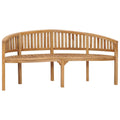 vidaXL Banana Bench, Indoor/Outdoor Seat for Entryway Patio Garden, Fine Sanded Finish, Durable Material, Solid Teak Wood 26" x 70.9" x 33.9" Brown
