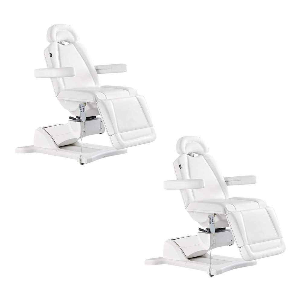 Beauty Full Electrical 4 Motor Podiatry Chair Facial Massage Dental Aesthetic Reclining Chair All Purpose Bed - PAVO- 2 Pack-Whi