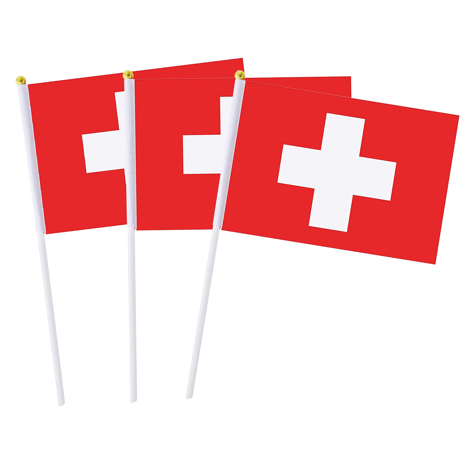 Switzerland Flag Swiss Hand Held Small Mini Stick Flags Decorations International Country World Flags For Party Olympics Festiva
