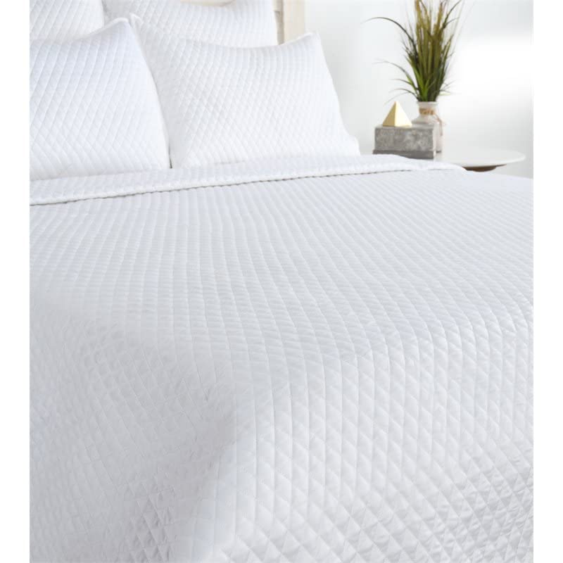 Kosas Home Winthrop 26X26 Diamond Matte Poly Sateen Fabric Euro Sham In White