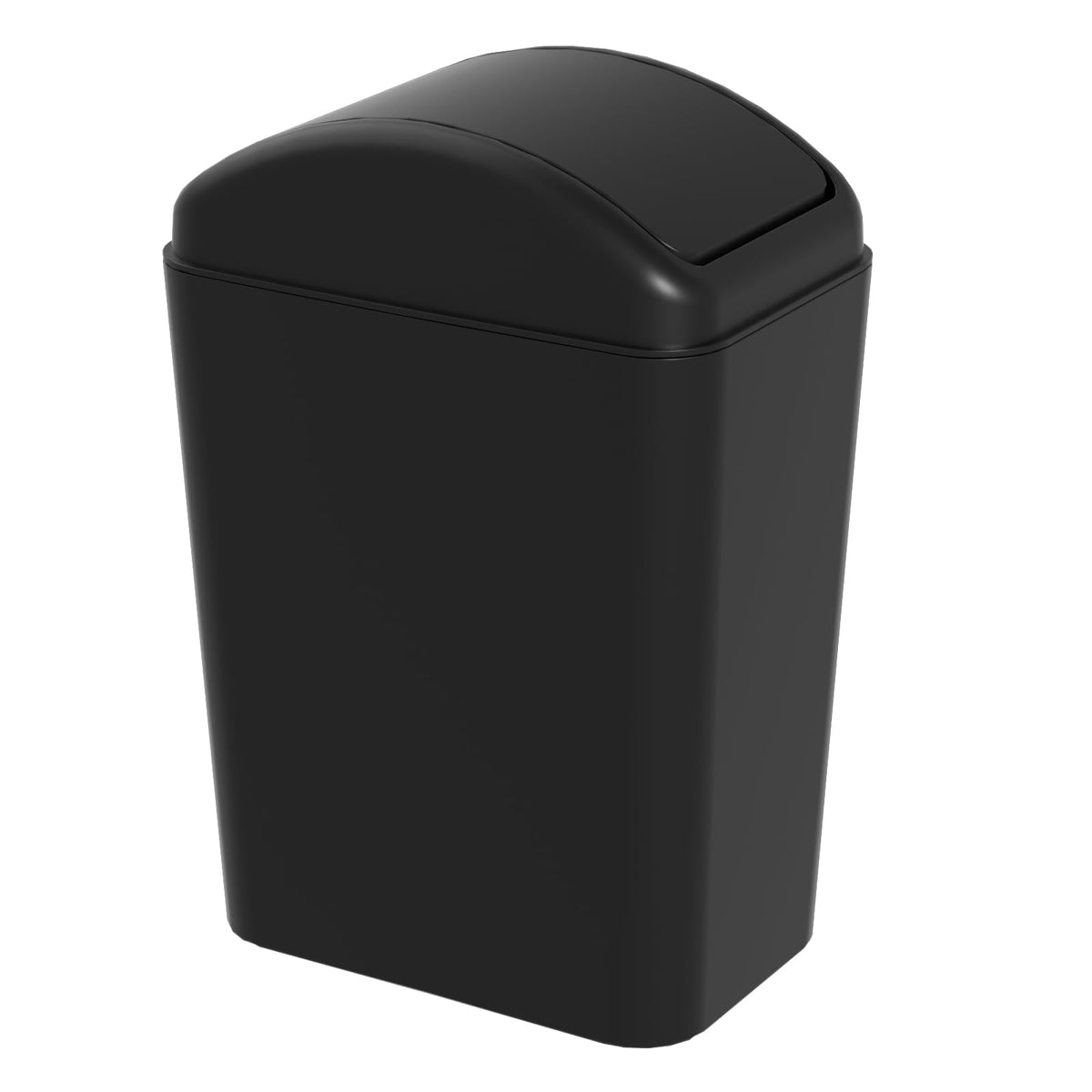 Feicanhao 4.5 Gallon Plastic Garbage Can with Swing Lid, Slim, Black