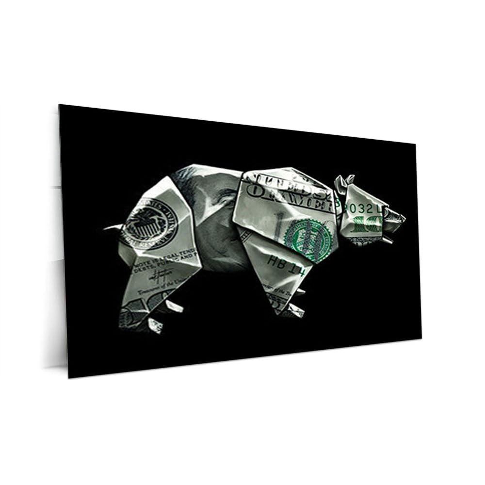 DesignSkinz Wall Art | HD Metal Prints | Home Decor for Living Room, Bedroom, Office, Study, Shelf (24x16inch)  Bear Origami
