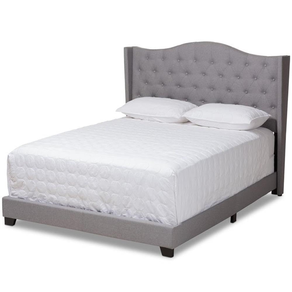 Baxton Studio Alesha Modern and Contemporary Grey Fabric Upholstered Full Size Bed