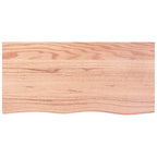 vidaXL Solid Oak Wood Wall Shelf - Light Brown Rustic Style Handmade Live Edge Shelf with Durable Varnished Finish - Versatile Use as Desk, Cabinet, Table Top