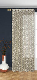REHAAN Heavy Net Transparent Tissue Curtain Panels for 7 Feet Door Set of 1, Semi Sheer Decorative Curtain for Home Office Decor