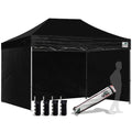 Eurmax USA 8 x12  Pop-up Canopy Tent Commercial Instant Canopies with 4 Removable Zipper End Side Walls and Roller Bag, Bonus 