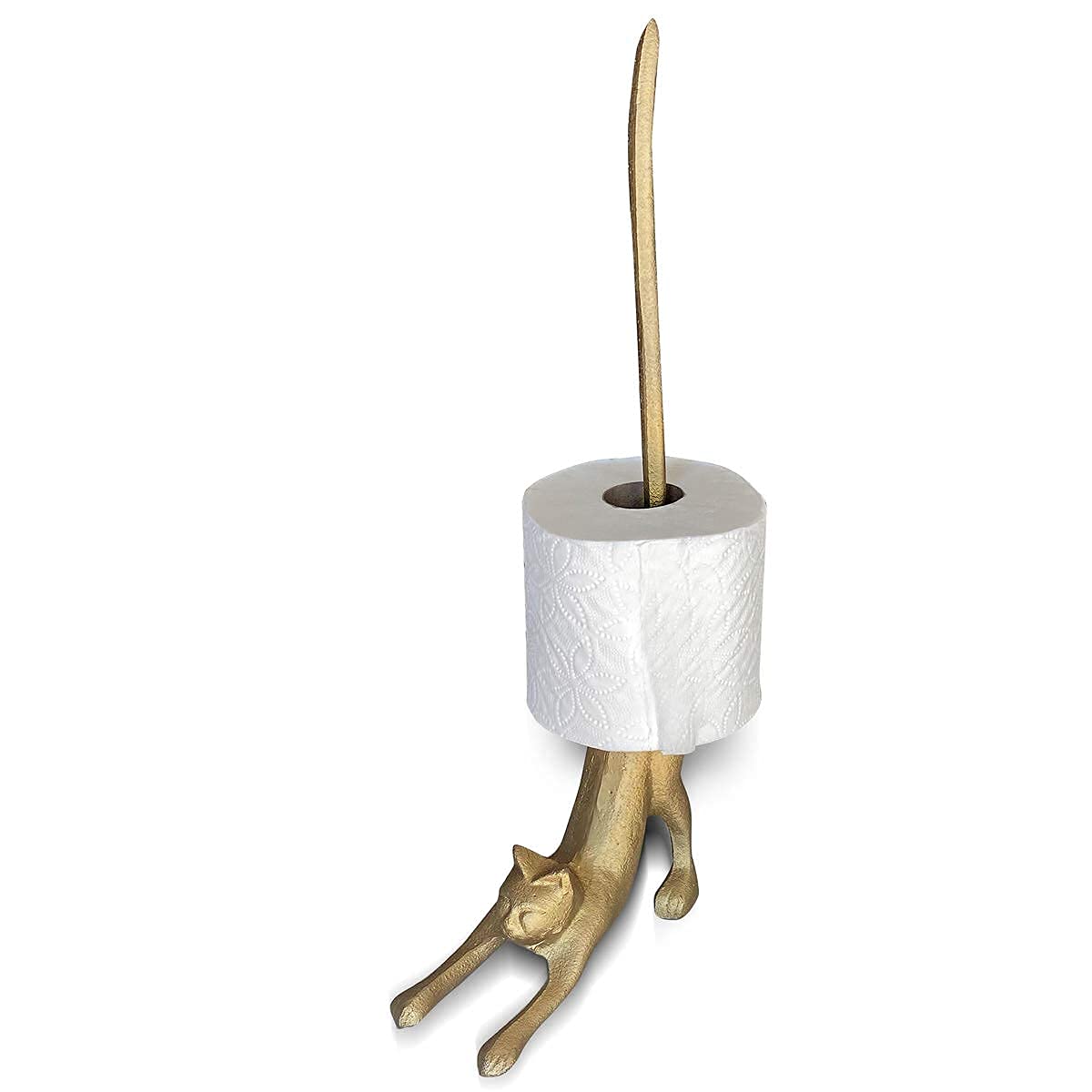 WallCharmers Rustic Paper Towel Holder, Metal Toilet or Kitchen Paper Holder for Floor or Countertop, Rustic Dino