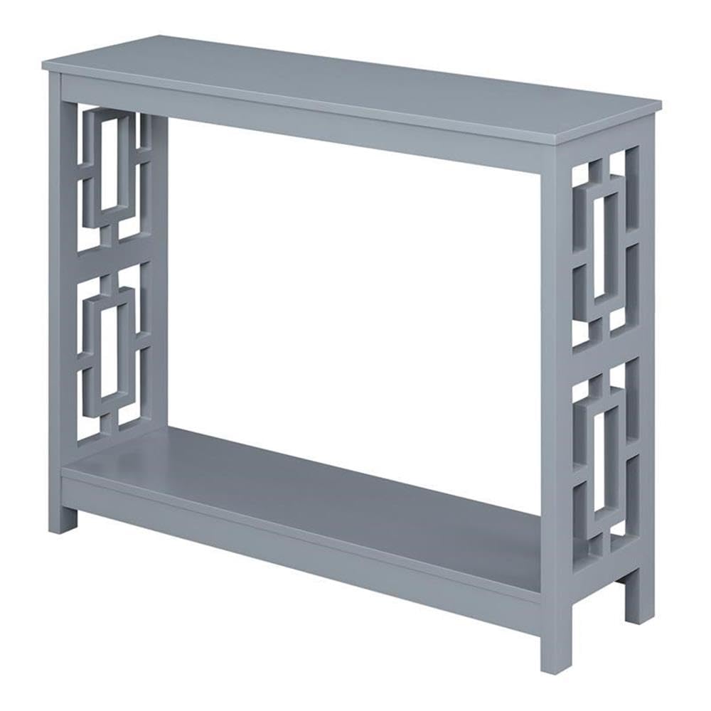 Convenience Concepts Town Square Console Table with Shelf, Gray