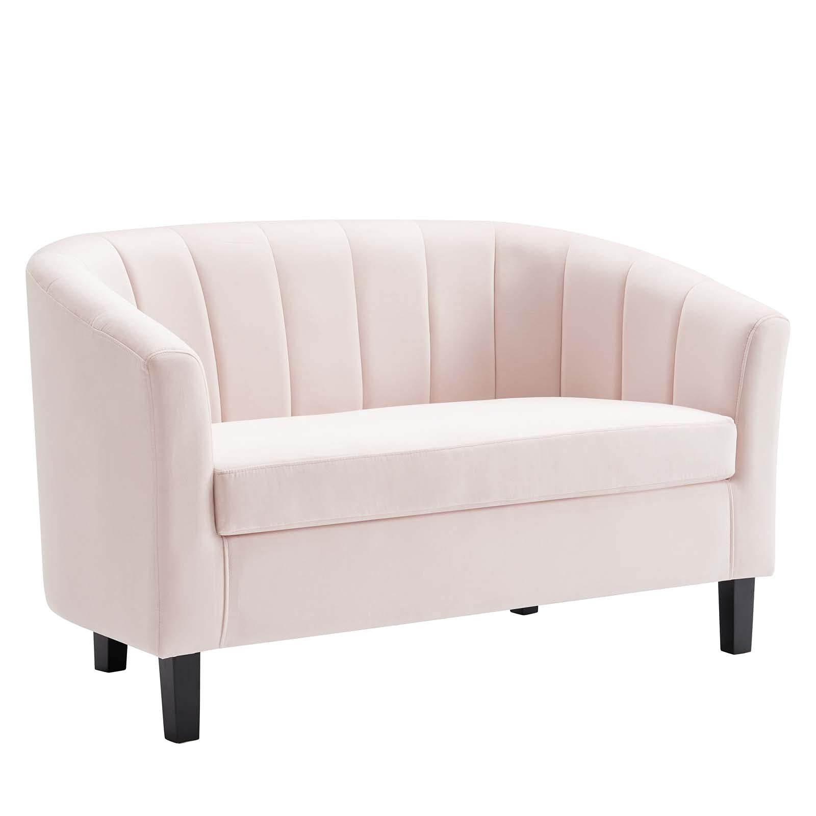 Modway Prospect Loveseat Channel Tufted Performance Velvet, Pink