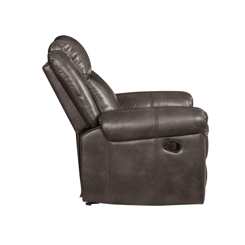 Acme Lydia Glider Recliner in Brown Leather Aire