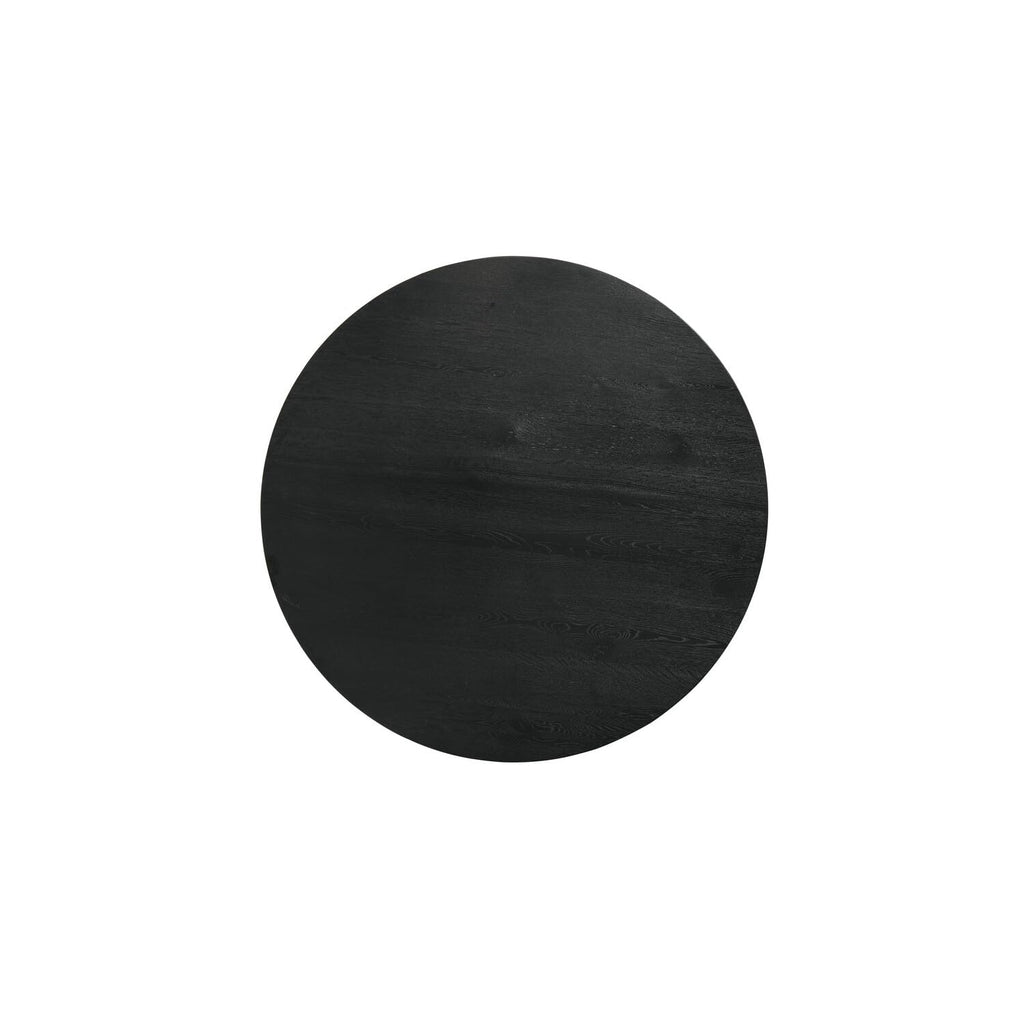 LILOLA LIVING Haven 59' Round Ebony Black Pedestal Dining Table with Hourglass Base