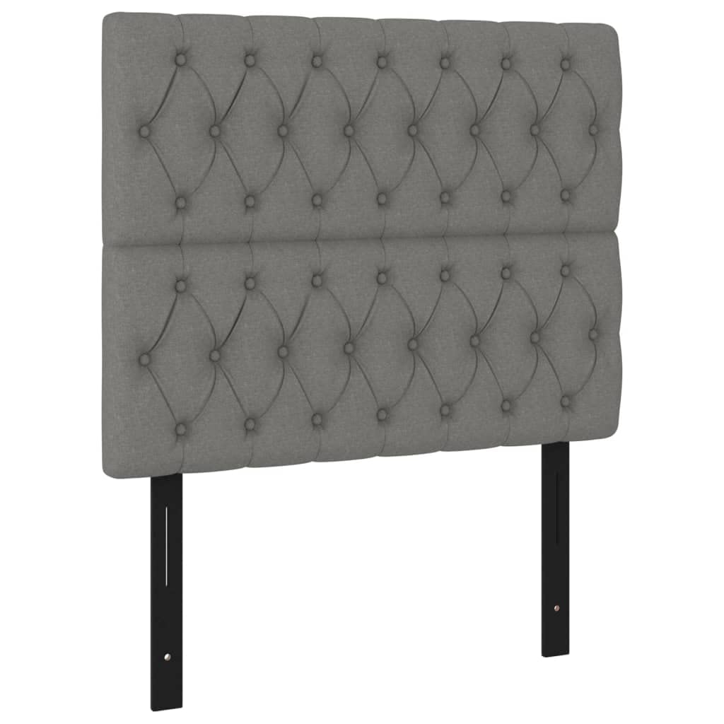 Vidaxl Fabric Headboards 2 Pcs, Dark Gray, Stylish Design, Enhanced Bedroom Aesthetics - Perfect Size For Most Bed Frames - 39.4"X2.8"X30.7"/34.6"