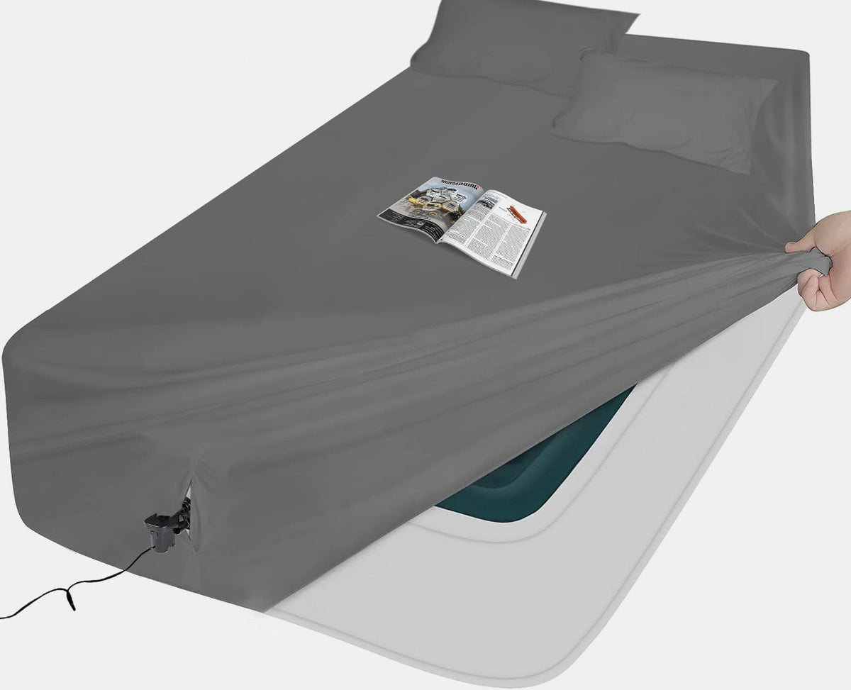 Aehisdhie King Sheet Sets Air Mattress Sheets - 3 Pieces King Sheets Sets 16 To 24 Inch - Inflate Without Disassembly Convenient