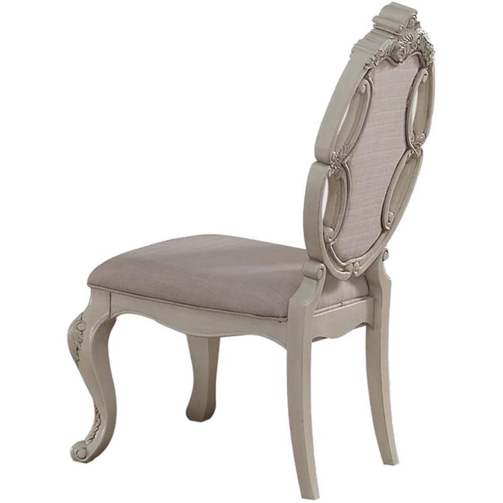 Acme Ragenardus Wooden Dining Side Chair in Gray and Antique White Set of 2