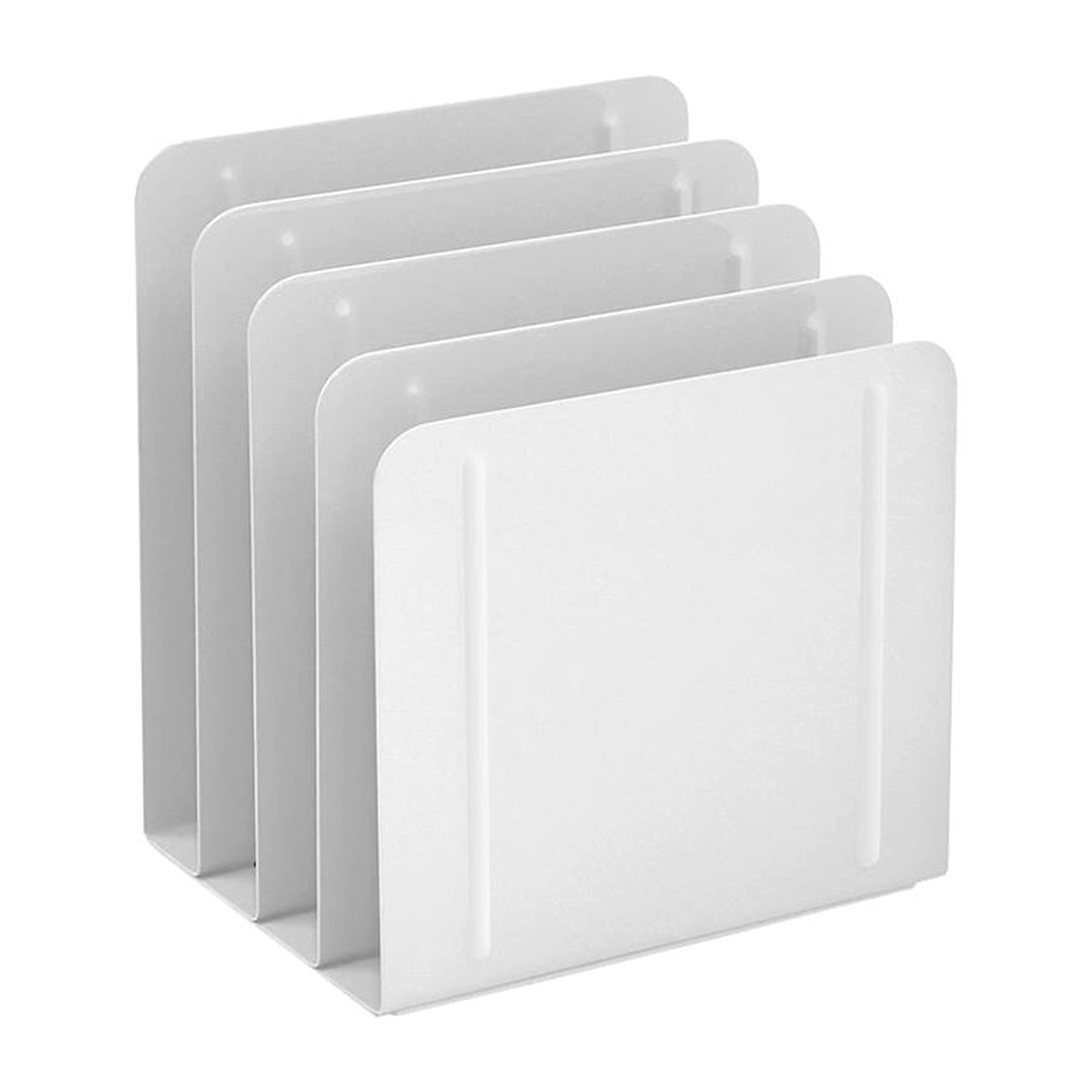 Acrimet Desk Metal File Sorter Organizer, 4 Sections, Office And Home File Management Solution (White Color)