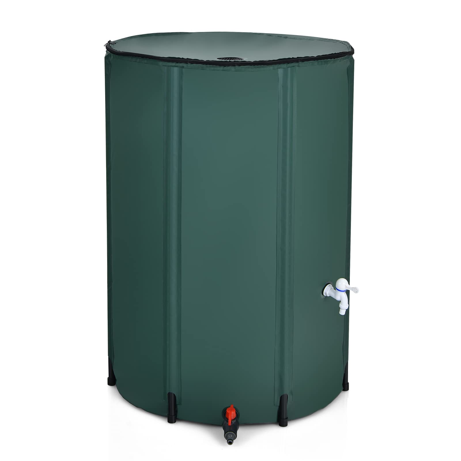 Goplus 100 Gallon Collapsible Rain Barrel, Portable Rain Barrels To Collect Rainwater From Gutter, Rainwater Collection System,