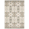 HomeRoots 9' X 12' Ivory Gray Abstract Ikat Indoor Area Rug