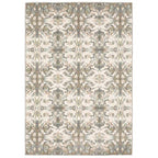 HomeRoots 9' X 12' Ivory Gray Abstract Ikat Indoor Area Rug