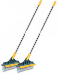 VYOOx 2 in 1 180 Rotating Long Handle Floor Cleaning Brush with Wiper | VShape Crevice Tile Scrubber & Gap,Grout,Floor & Kitche