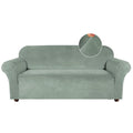 Turquoize Velvet Couch Covers Stretch Oversized Sofa Cover For 3 Cushion Large Couch Cover Thick Velvet Sofa Slipcovers With Non