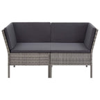 vidaXL 6 Piece Garden Lounge Set with Cushions Poly Rattan Gray