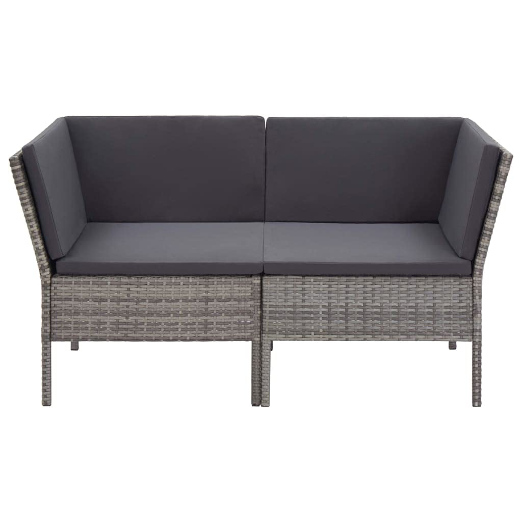 vidaXL 6 Piece Garden Lounge Set with Cushions Poly Rattan Gray