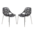 LeisureMod Modern Mint Dining Chair Set of 2 with Chromed Legs - Stylish Dining Room Chairs