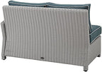 Crosley Furniture KO70015GY-NV Bradenton Outdoor Wicker Right Corner Sectional Loveseat, Gray with Navy Cushions