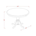 East West Furniture TRCH5-BLK-C 5 Piece Kitchen Counter Height Dining Table Set Includes a Round Pub Table and 4 Linen Fabric Upholstered Chairs, 42x42 Inch, Black & Cherry