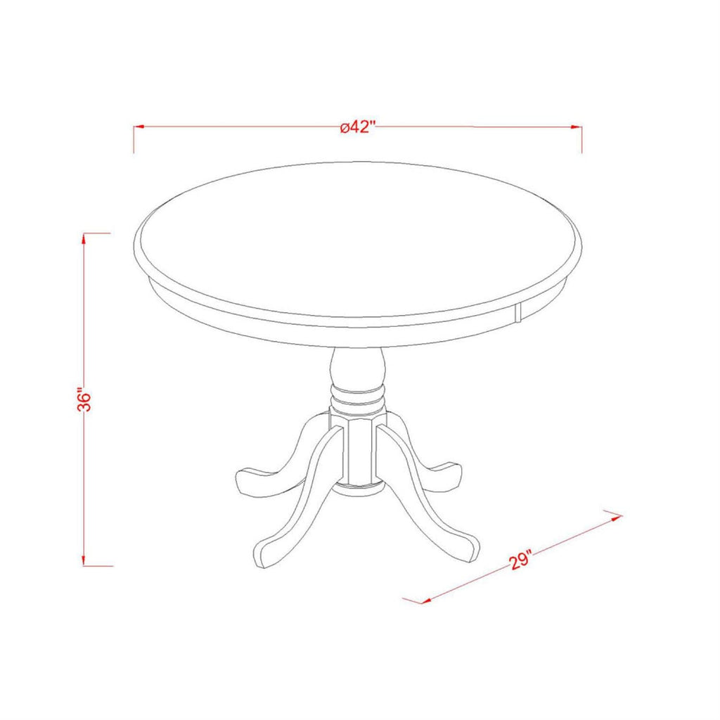 East West Furniture TRCH5-BLK-W 5 Piece Counter Height Pub Set Includes a Round Table and 4 Kitchen Dining Chairs, 42x42 Inch, Black & Cherry