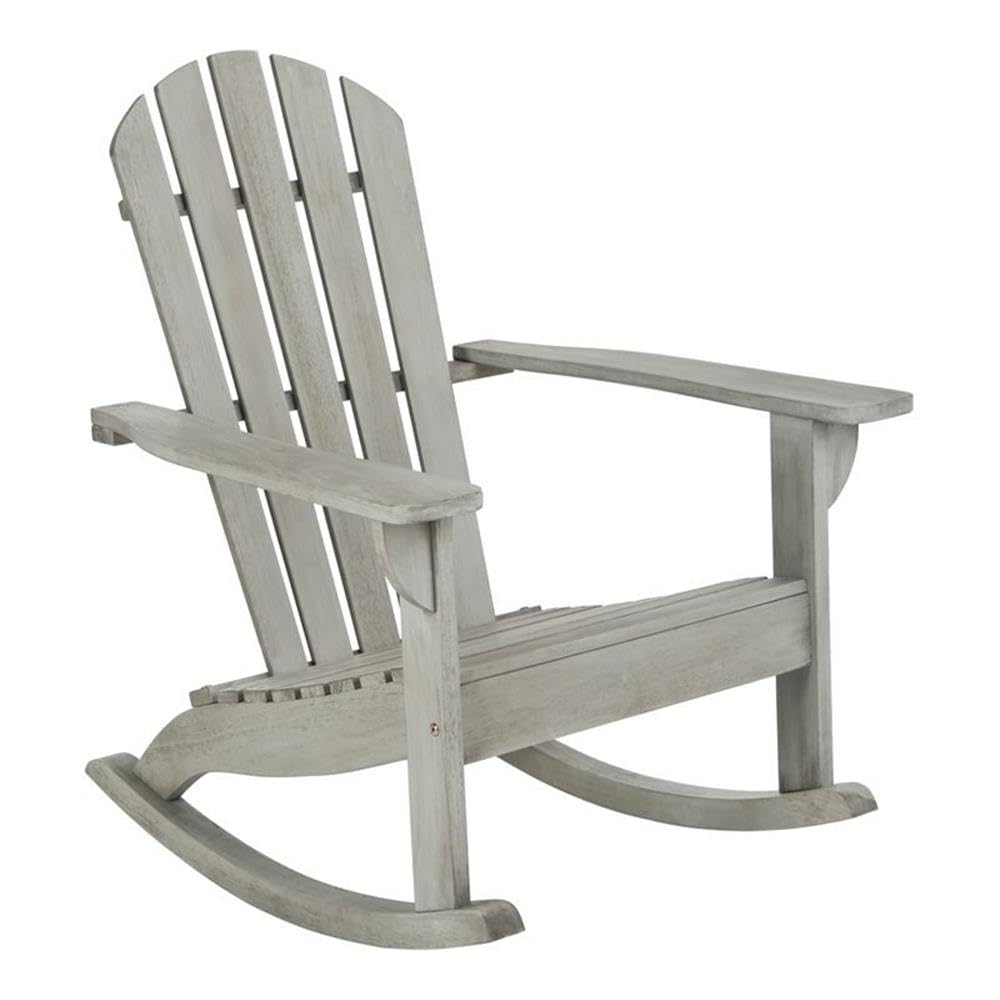 Safavieh Pat7042A Outdoor Collection Brizio Teak Rocking Adirondack Chair